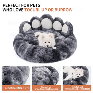 Bonita cama con forma de pata de oso, camas y muebles para perros pequeños y medianos, acogedoras y afelpadas camas para gatos de interior.