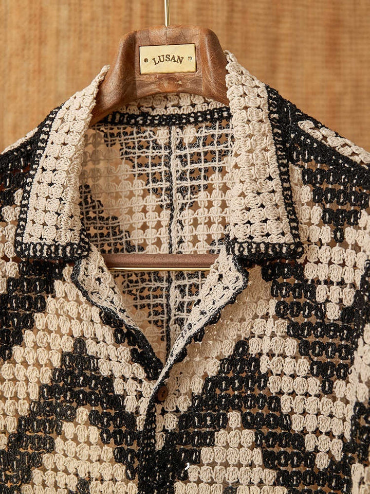 Cárdigan de punto de manga corta para playa, top informal holgado