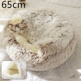 Cama 2 en 1 para perros y gatos, cálida y redonda de felpa, para invierno, suave y larga, ideal para mascotas.