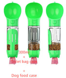 Botella de agua para mascotas, comedero, bolsa de basura, almacenamiento, portátil, para viajes al aire libre, 3 en 1
