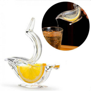 Exprimidor manual de limón acrílico transparente elegante con forma de pájaro, exprimidor de limón en rodajas, utensilios de cocina