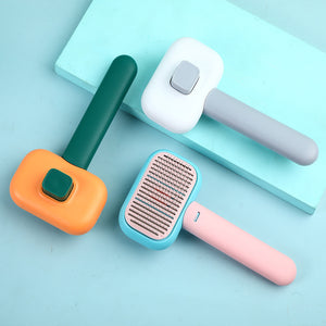 Cepillo de pelo para perros y gatos, peine masajeador de nudo abierto, herramienta de limpieza y aseo de acero inoxidable.