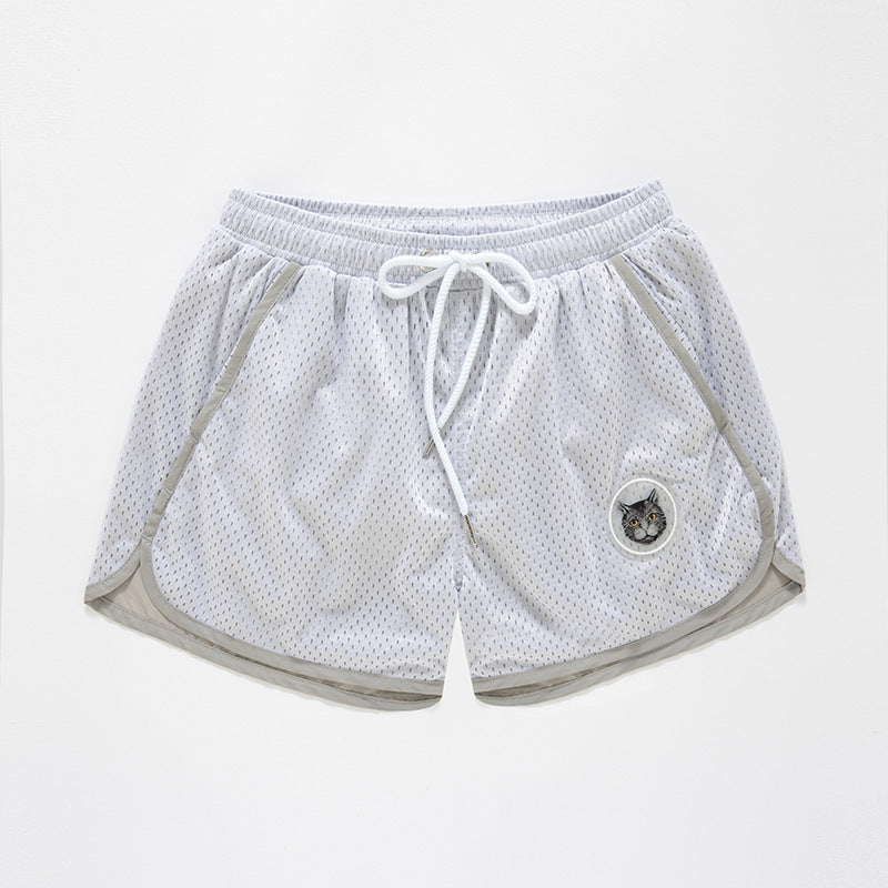 Pantalones de playa holgados de malla de doble capa de secado rápido para hombre