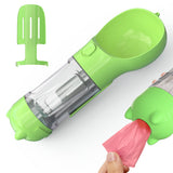 Botella de agua para mascotas, comedero, bolsa de basura, almacenamiento, portátil, para viajes al aire libre, 3 en 1