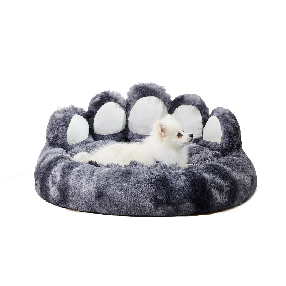 Bonita cama con forma de pata de oso, camas y muebles para perros pequeños y medianos, acogedoras y afelpadas camas para gatos de interior.