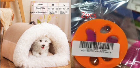 Nuevo nido portátil para mascotas, cálido y resistente a la humedad, para otoño e invierno, para gatos de pelo largo, con borde cruzado.