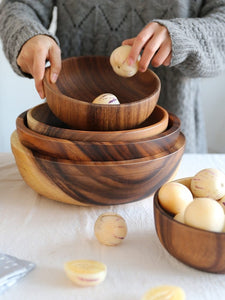 Cuenco de madera natural para cocina, frutero, ensaladera para el hogar, restaurante, recipiente para alimentos, utensilios de madera, tenga en cuenta el tamaño.
