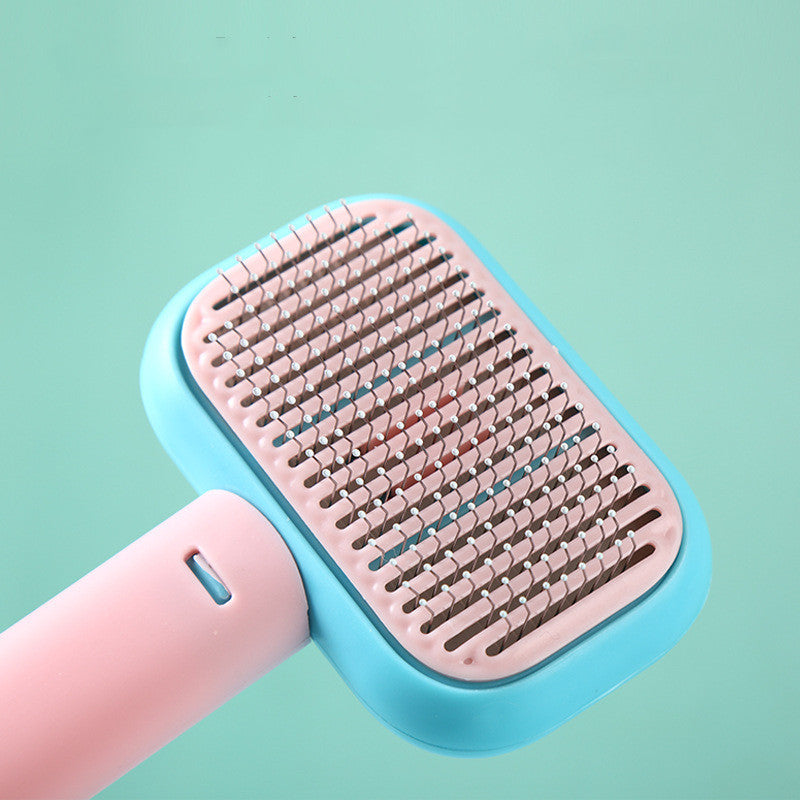 Cepillo de pelo para perros y gatos, peine masajeador de nudo abierto, herramienta de limpieza y aseo de acero inoxidable.