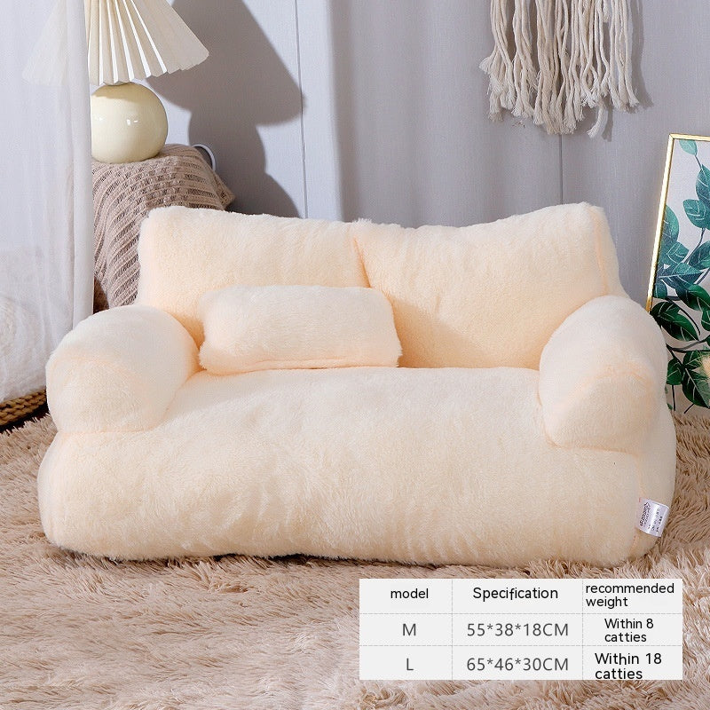 Cama de lujo para gatos, sofá cálido de invierno, nido para mascotas, para perros pequeños y medianos, cómoda cama de felpa para cachorros, suministros para mascotas