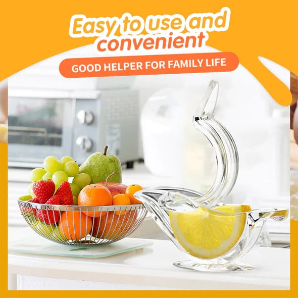 Exprimidor manual de limón acrílico transparente elegante con forma de pájaro, exprimidor de limón en rodajas, utensilios de cocina
