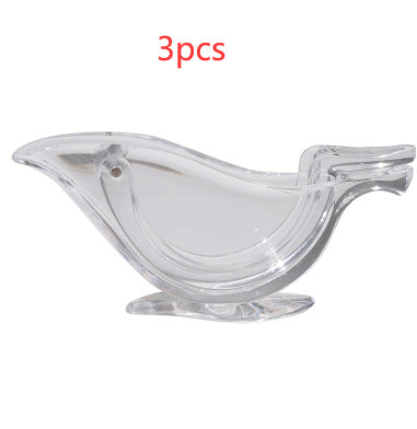 Exprimidor manual de limón acrílico transparente elegante con forma de pájaro, exprimidor de limón en rodajas, utensilios de cocina