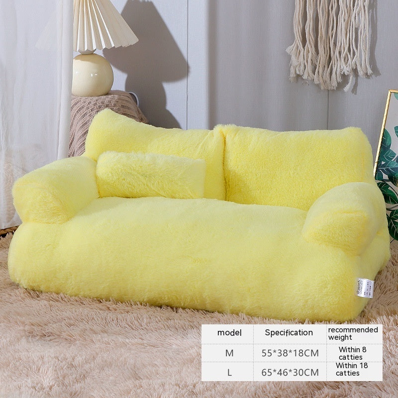 Cama de lujo para gatos, sofá cálido de invierno, nido para mascotas, para perros pequeños y medianos, cómoda cama de felpa para cachorros, suministros para mascotas