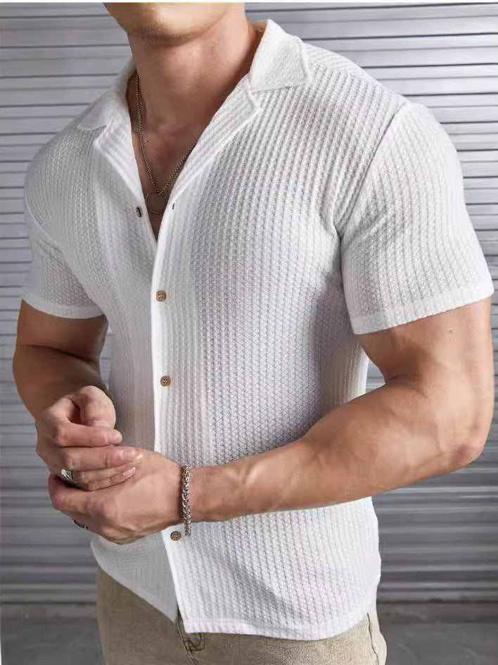 Camiseta informal de manga corta con diseño de golf para hombre, estilo europeo y americano.