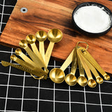 Útil taza medidora de acero inoxidable Cozinha, cucharas medidoras de café, té, oro
