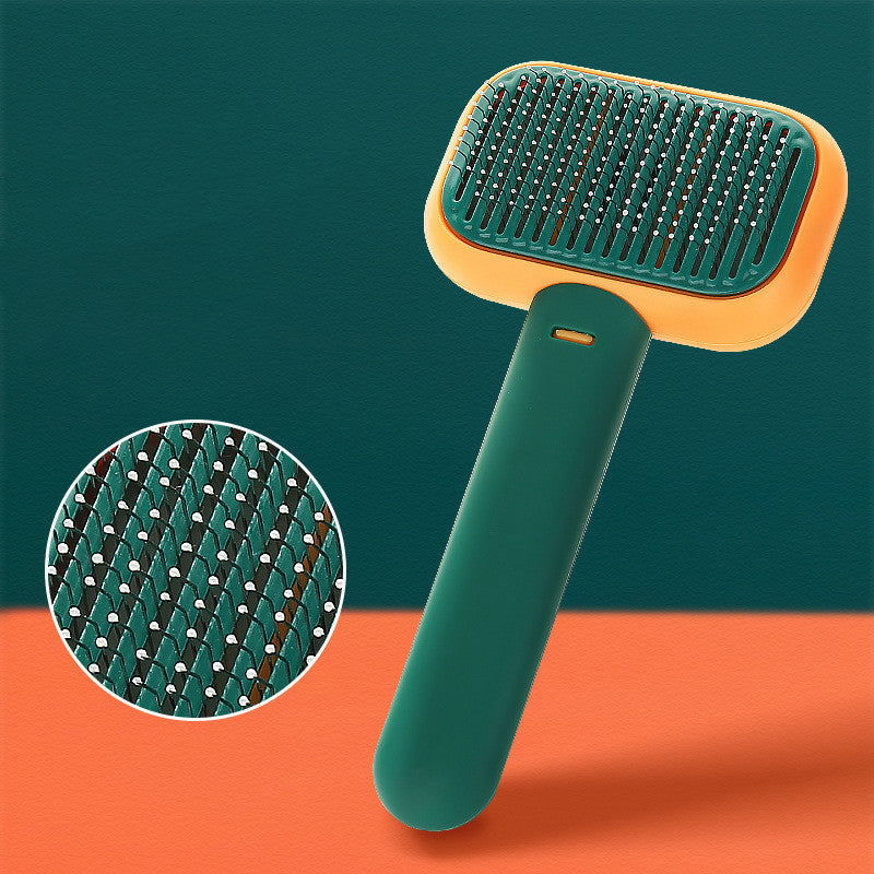 Cepillo de pelo para perros y gatos, peine masajeador de nudo abierto, herramienta de limpieza y aseo de acero inoxidable.