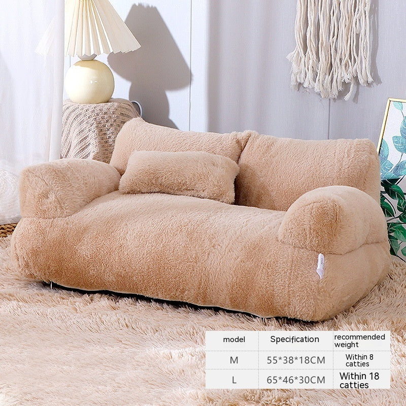 Cama de lujo para gatos, sofá cálido de invierno, nido para mascotas, para perros pequeños y medianos, cómoda cama de felpa para cachorros, suministros para mascotas