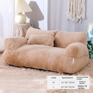 Cama de lujo para gatos, sofá cálido de invierno, nido para mascotas, para perros pequeños y medianos, cómoda cama de felpa para cachorros, suministros para mascotas