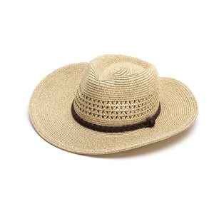 Sombrero de paja de ala grande plegable para exteriores de verano para hombre