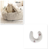 Cama 2 en 1 para perros y gatos, cálida y redonda de felpa, para invierno, suave y larga, ideal para mascotas.