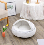 Cama 2 en 1 para perros y gatos, cálida y redonda de felpa, para invierno, suave y larga, ideal para mascotas.