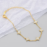 Pulsera de lujo con flores de cielo estrellado y luz francesa