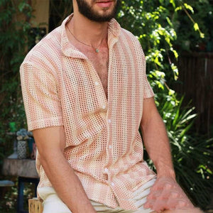Camisa de hombre Summer Waffle Cool con agujeros