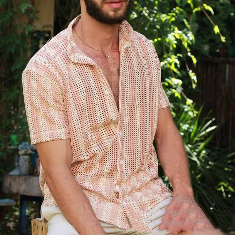 Camisa de hombre Summer Waffle Cool con agujeros