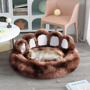 Bonita cama con forma de pata de oso, camas y muebles para perros pequeños y medianos, acogedoras y afelpadas camas para gatos de interior.