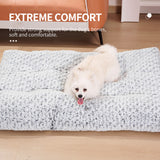 Almohadilla de cama para jaula de perro, terciopelo rosa, para perros pequeños, medianos y grandes, de felpa suave y circular, para dormir.