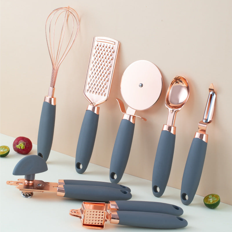 Juego de pelador de cocina con revestimiento de cobre