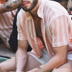 Camisa de hombre Summer Waffle Cool con agujeros