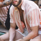Camisa de hombre Summer Waffle Cool con agujeros