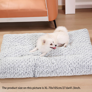 Almohadilla de cama para jaula de perro, terciopelo rosa, para perros pequeños, medianos y grandes, de felpa suave y circular, para dormir.
