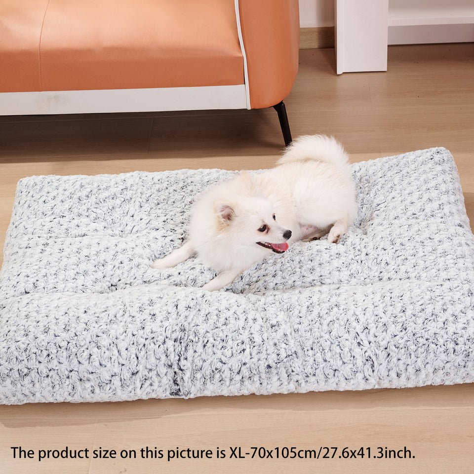 Almohadilla de cama para jaula de perro, terciopelo rosa, para perros pequeños, medianos y grandes, de felpa suave y circular, para dormir.