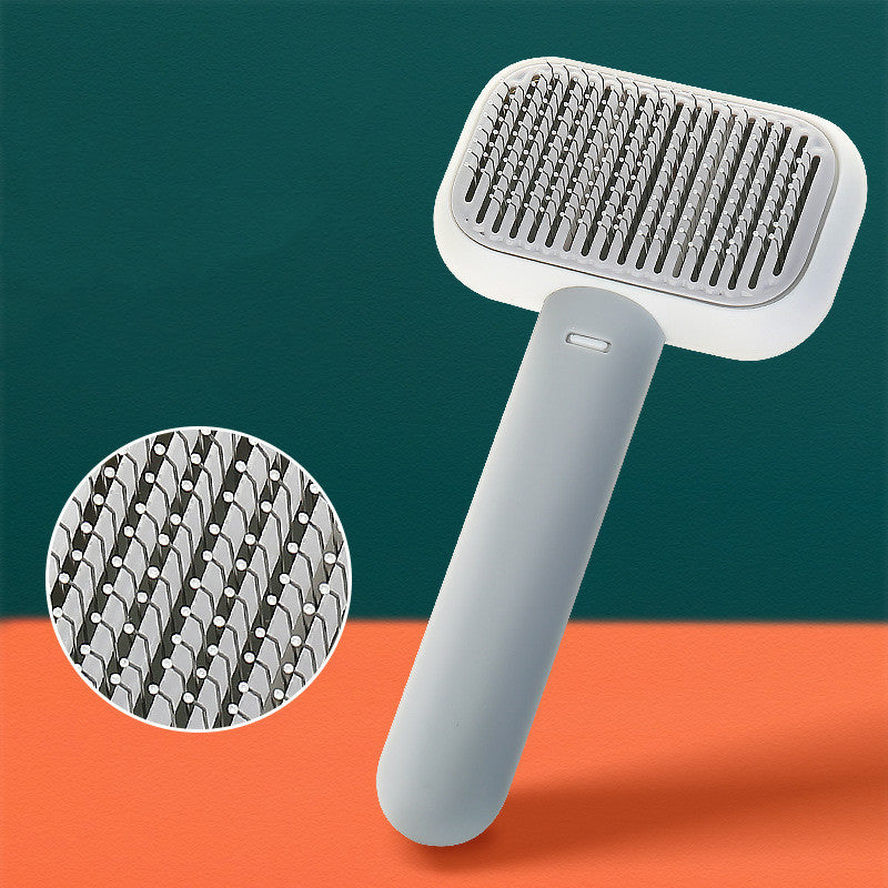 Cepillo de pelo para perros y gatos, peine masajeador de nudo abierto, herramienta de limpieza y aseo de acero inoxidable.