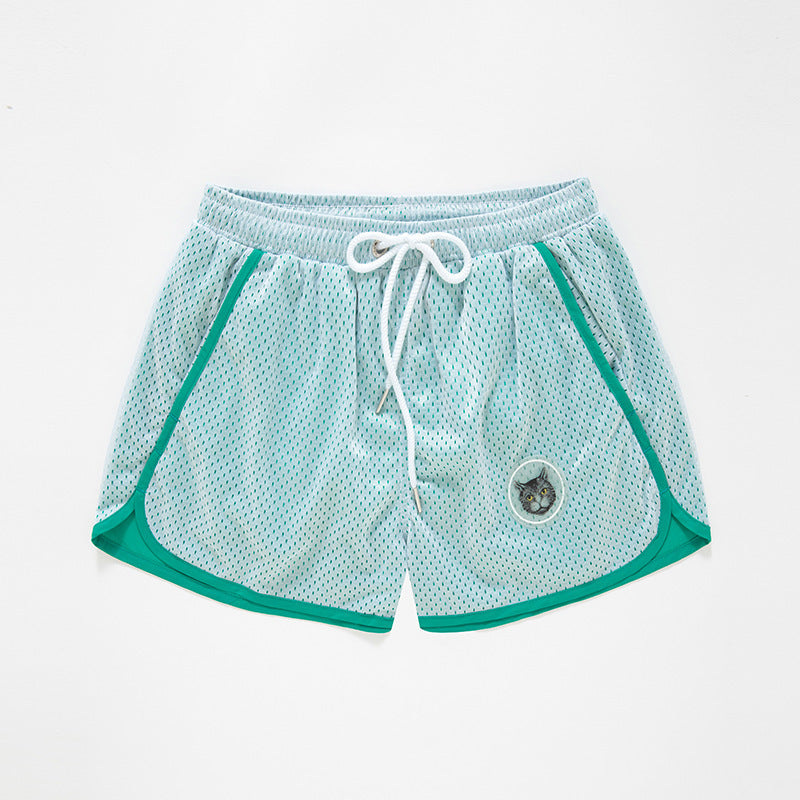 Pantalones de playa holgados de malla de doble capa de secado rápido para hombre