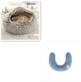 Cama 2 en 1 para perros y gatos, cálida y redonda de felpa, para invierno, suave y larga, ideal para mascotas.