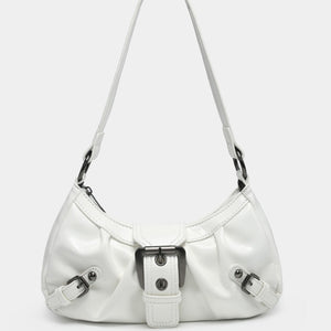 Bolso de hombro vintage de piel bicolor para mujer