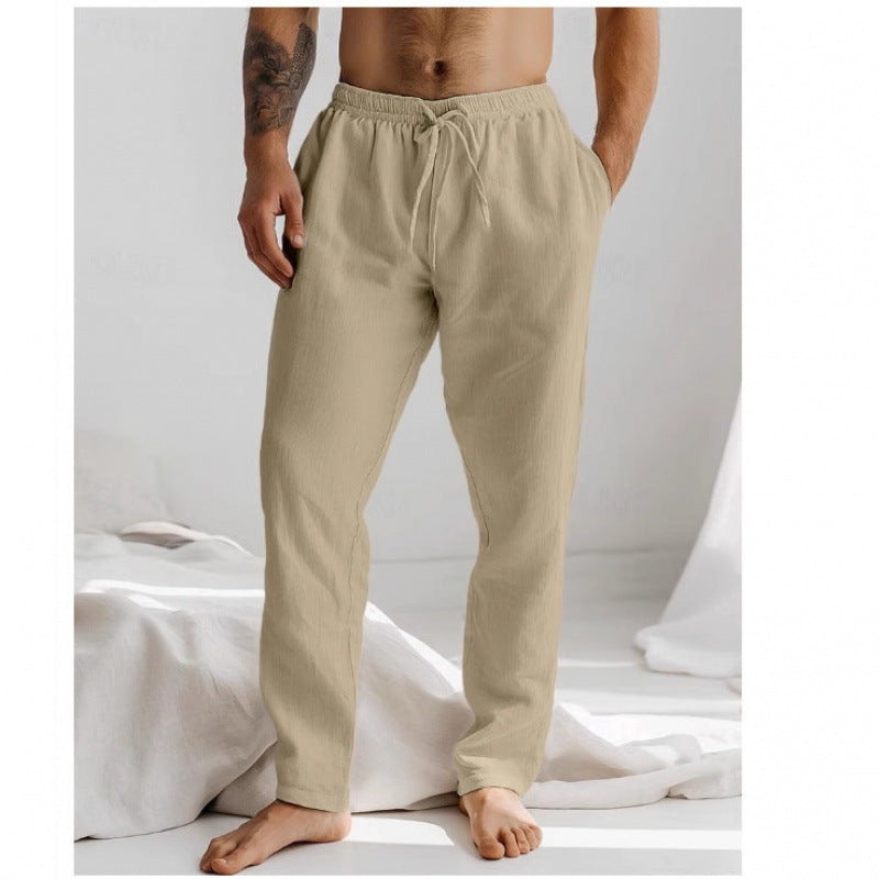 Pantalones de verano para hombre con cintura elástica y transpirables.