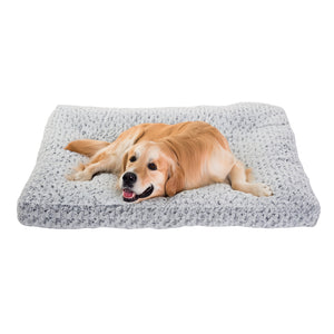Almohadilla de cama para jaula de perro, terciopelo rosa, para perros pequeños, medianos y grandes, de felpa suave y circular, para dormir.
