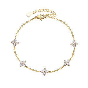 Pulsera de lujo con flores de cielo estrellado y luz francesa