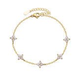 Pulsera de lujo con flores de cielo estrellado y luz francesa