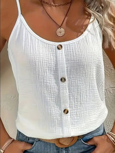 Camisola de color sólido vibrante: diseño elegante sin mangas, tejido transpirable, perfecta para primavera y verano, ropa informal para mujer, ideal para actividades al aire libre, uso diario y vacaciones.