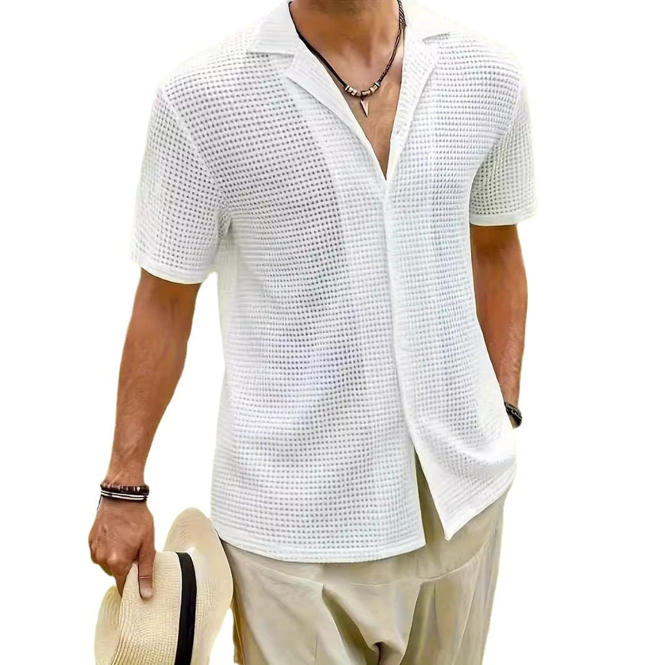 Camiseta informal de manga corta con diseño de golf para hombre, estilo europeo y americano.