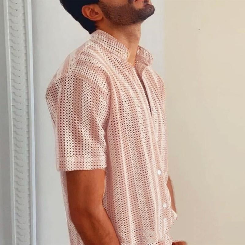 Camisa de hombre Summer Waffle Cool con agujeros