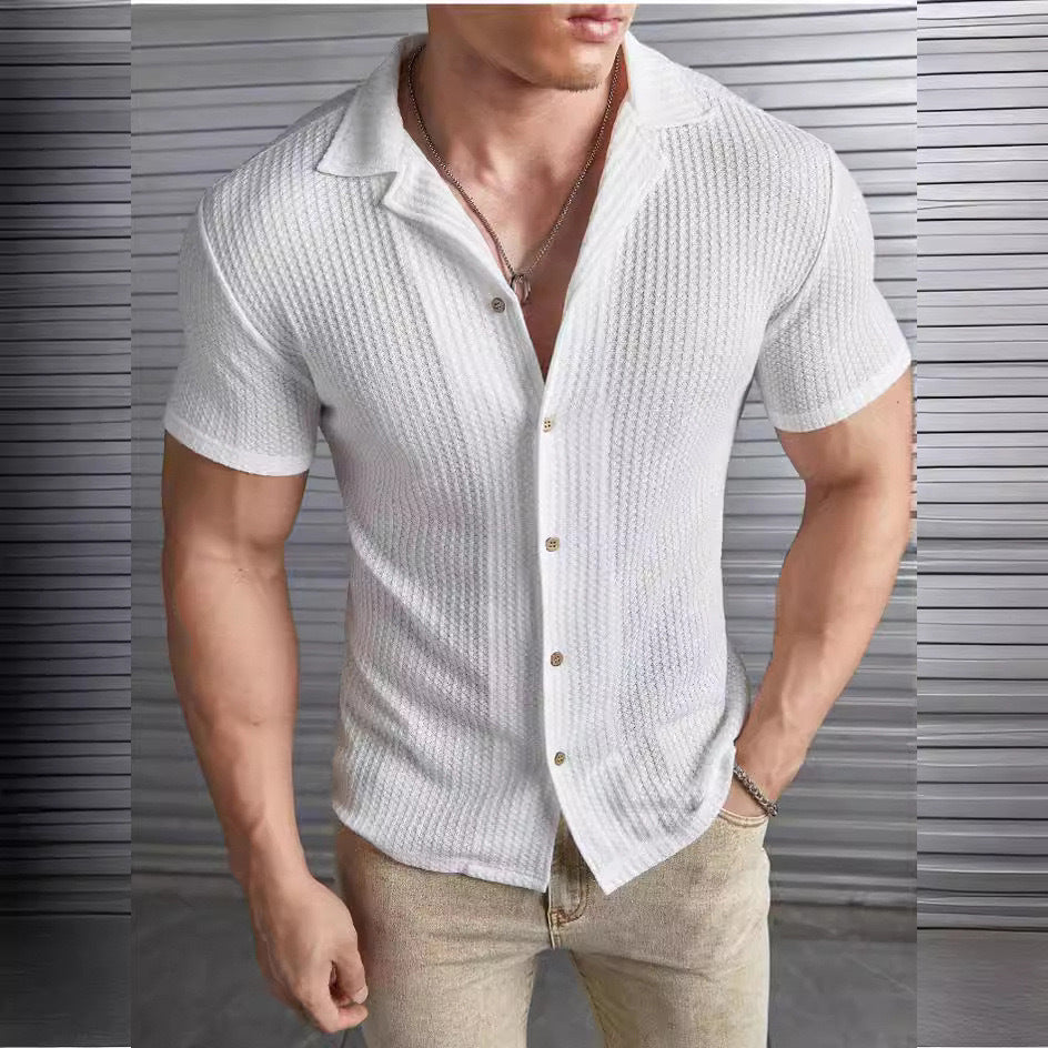 Camiseta informal de manga corta con diseño de golf para hombre, estilo europeo y americano.