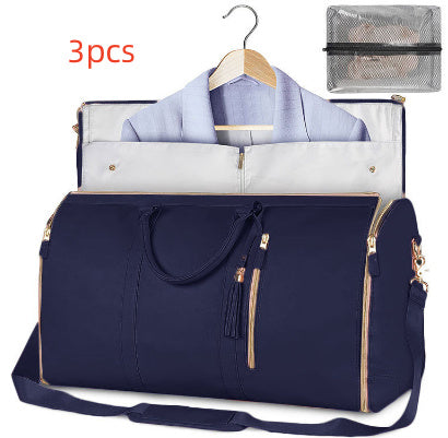 Bolsa de viaje de gran capacidad, bolso de mano para mujer, plegable, para traje, impermeable, para ropa.