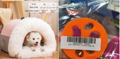 Nuevo nido portátil para mascotas, cálido y resistente a la humedad, para otoño e invierno, para gatos de pelo largo, con borde cruzado.