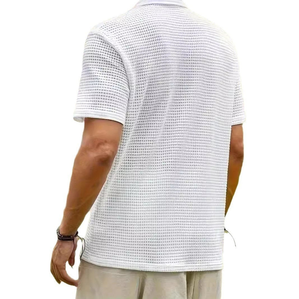 Camiseta informal de manga corta con diseño de golf para hombre, estilo europeo y americano.
