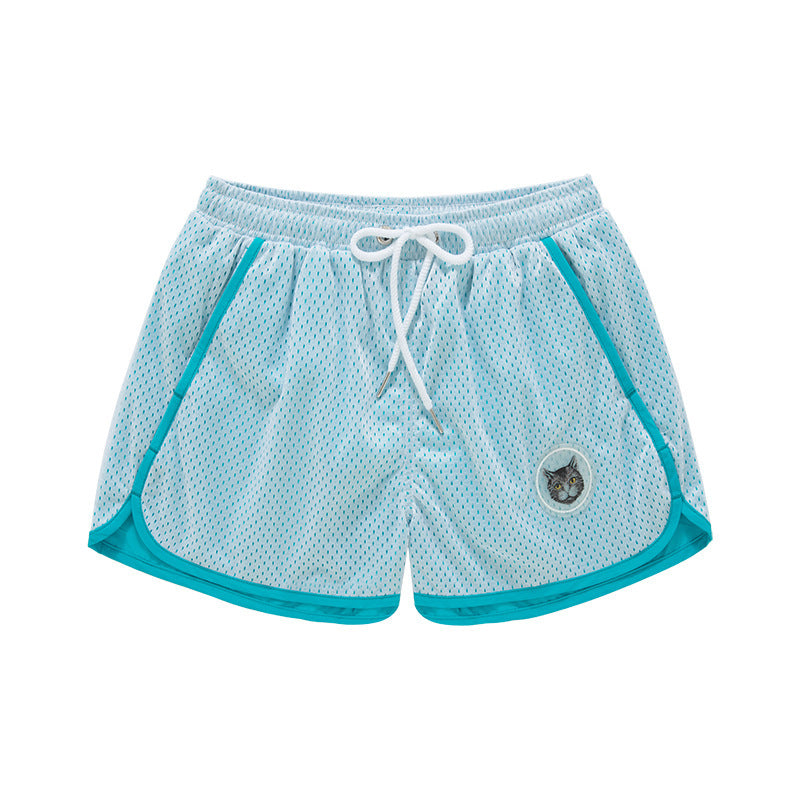 Pantalones de playa holgados de malla de doble capa de secado rápido para hombre